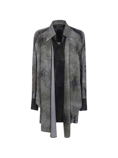 Ziggy Chen abstract-print layered shirt