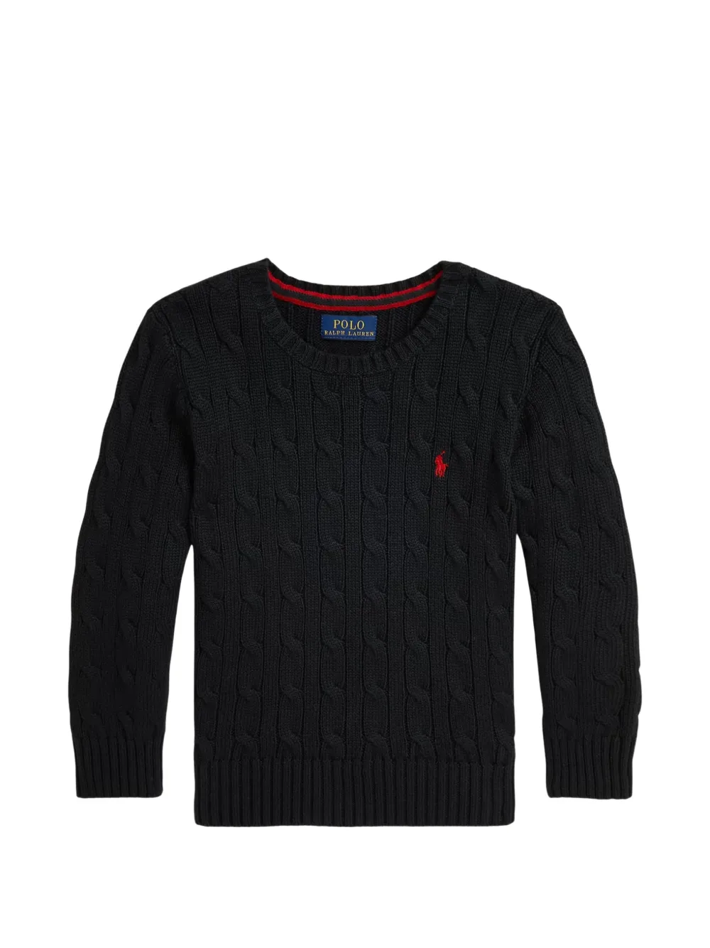 POLO RALPH LAUREN KIDS cable-knit cotton jumper - Nero