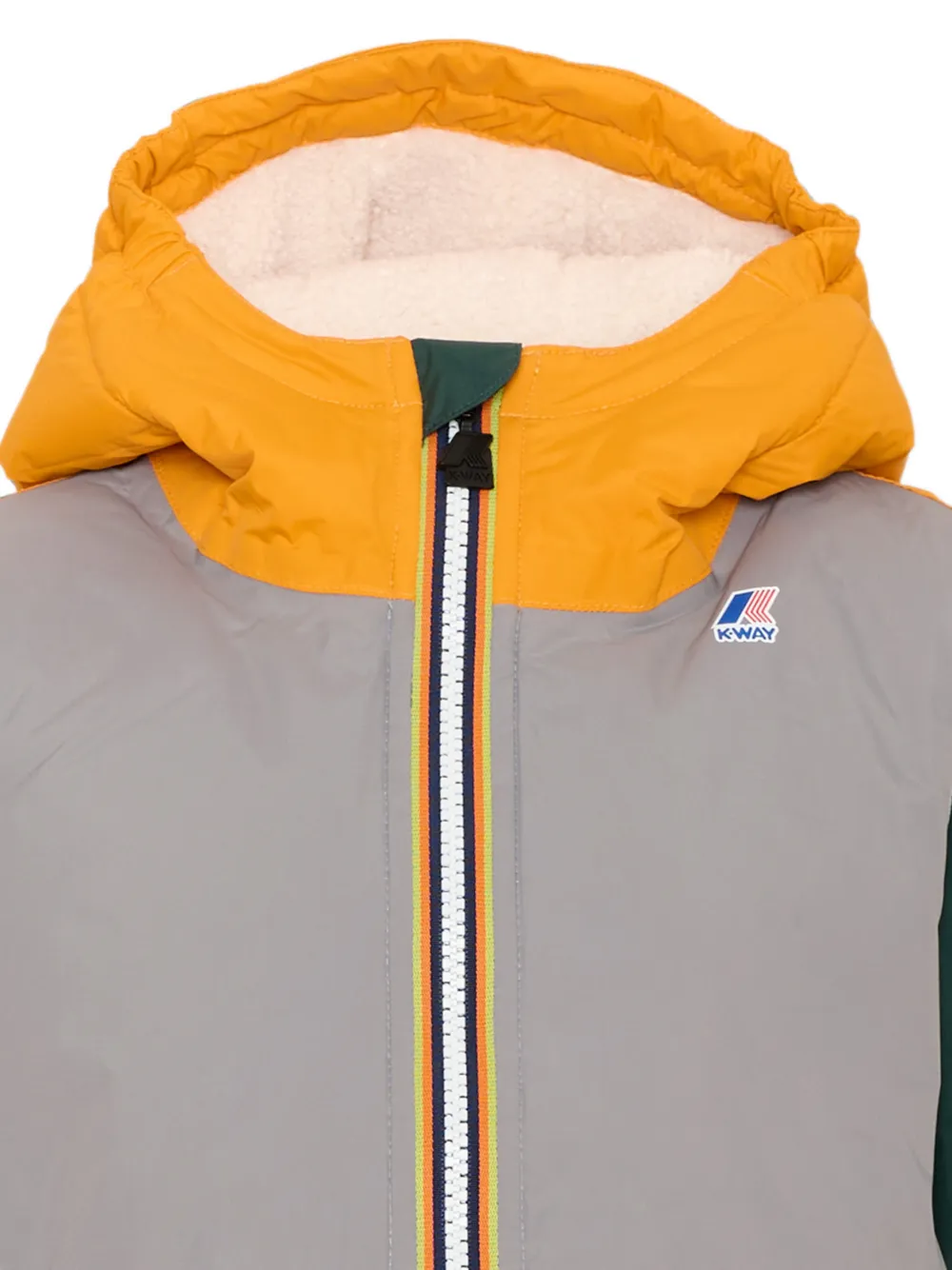 K Way Kids colour-block hooded jacket Grijs