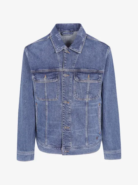 Emporio Armani chaqueta vaquera con efecto degradado y botones