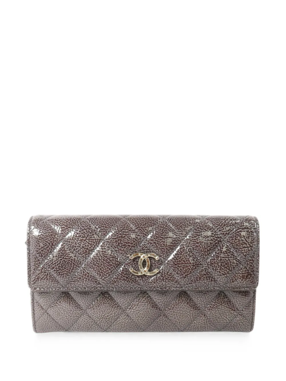 CHANEL Pre-Owned CC quilted wallet - Marrone
