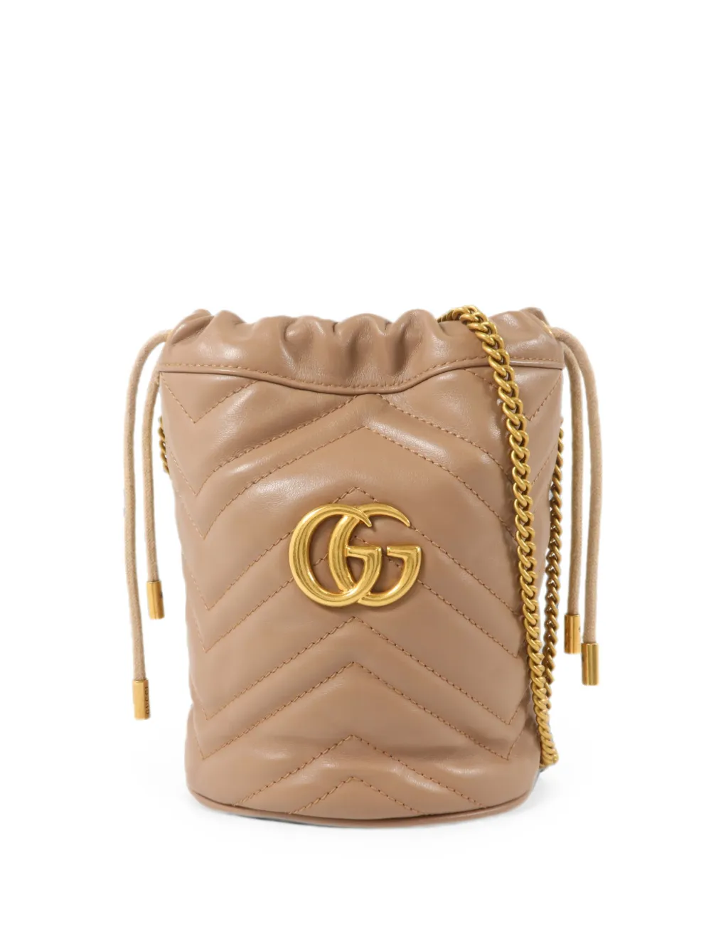 Gucci Pre-Owned GG Marmont mini bucket bag - Toni neutri