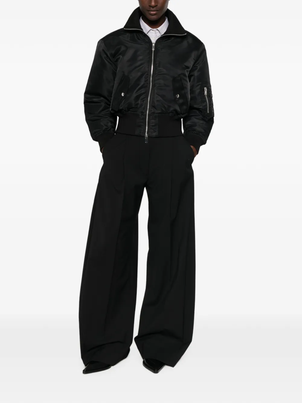 The Frankie Shop Storm bomberjack met rits Zwart