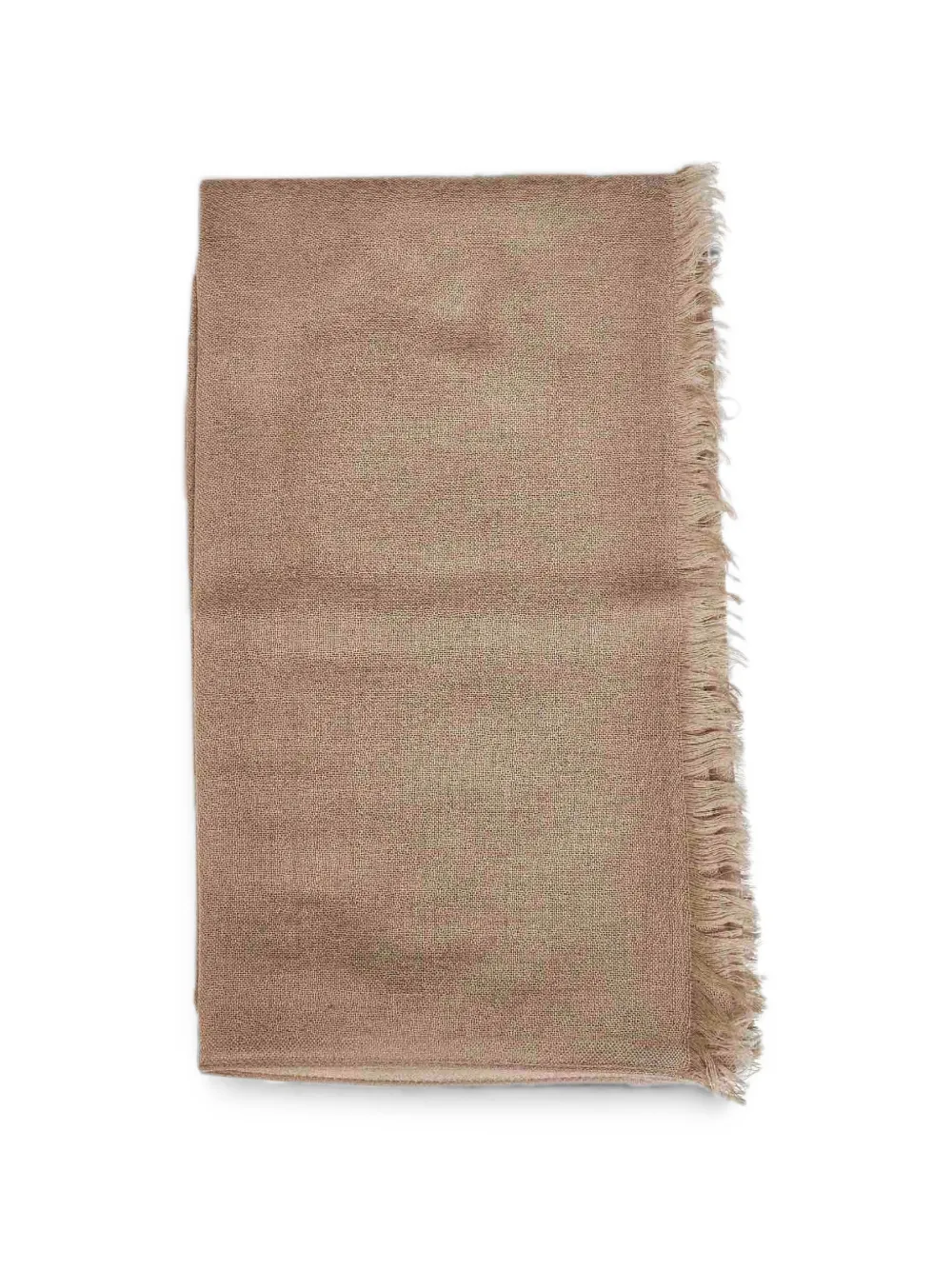 Brunello Cucinelli fringed rectangular scarf - Nude