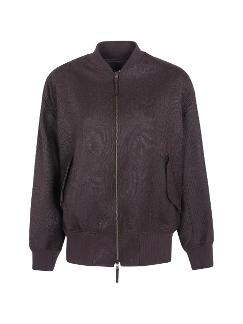 DRHOPE herringbone-pattern wool bomber jacket