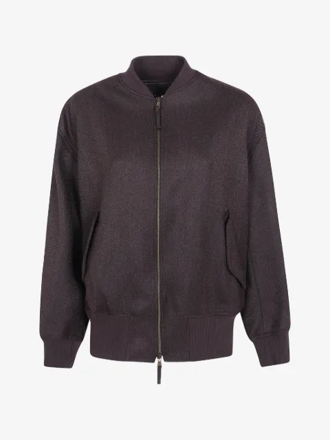 DRHOPE herringbone-pattern wool bomber jacket