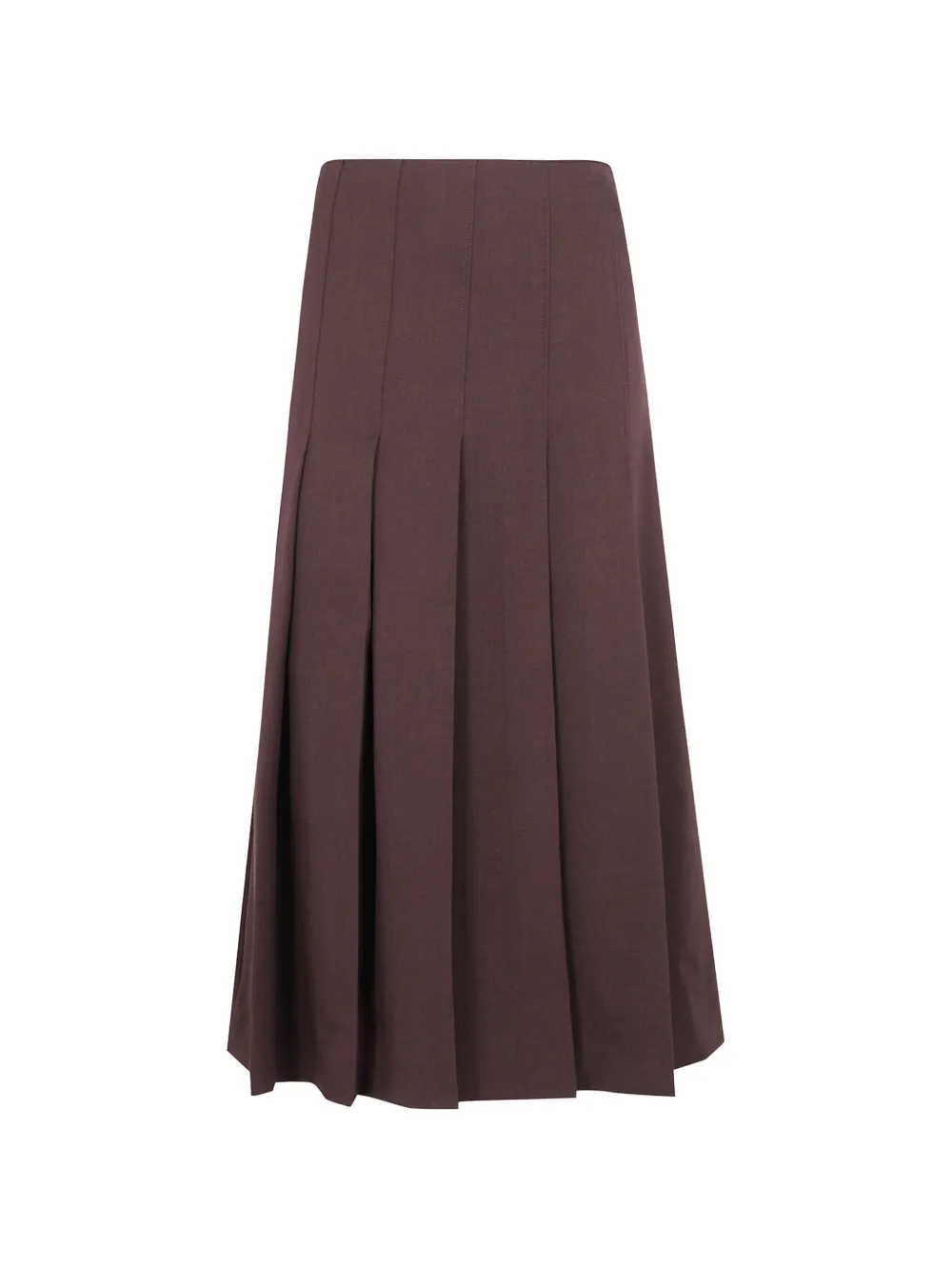 Drhope Asymmetric Pleated Midi Skirt In Brown