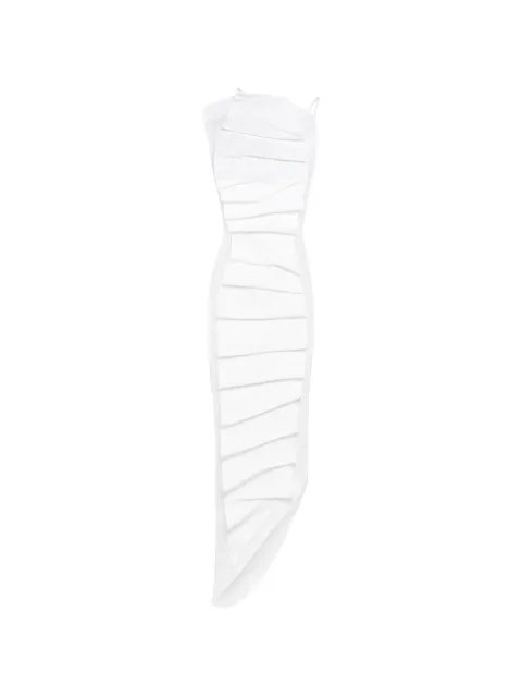 A.W.A.K.E. Mode pleated bib-front midi dress