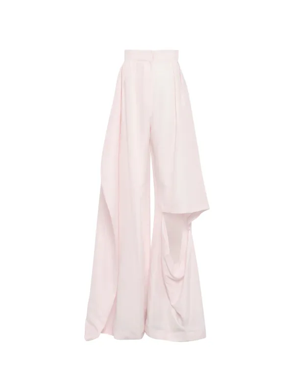 A.W.A.K.E. Mode Slit-knee Draped Trousers in Pink