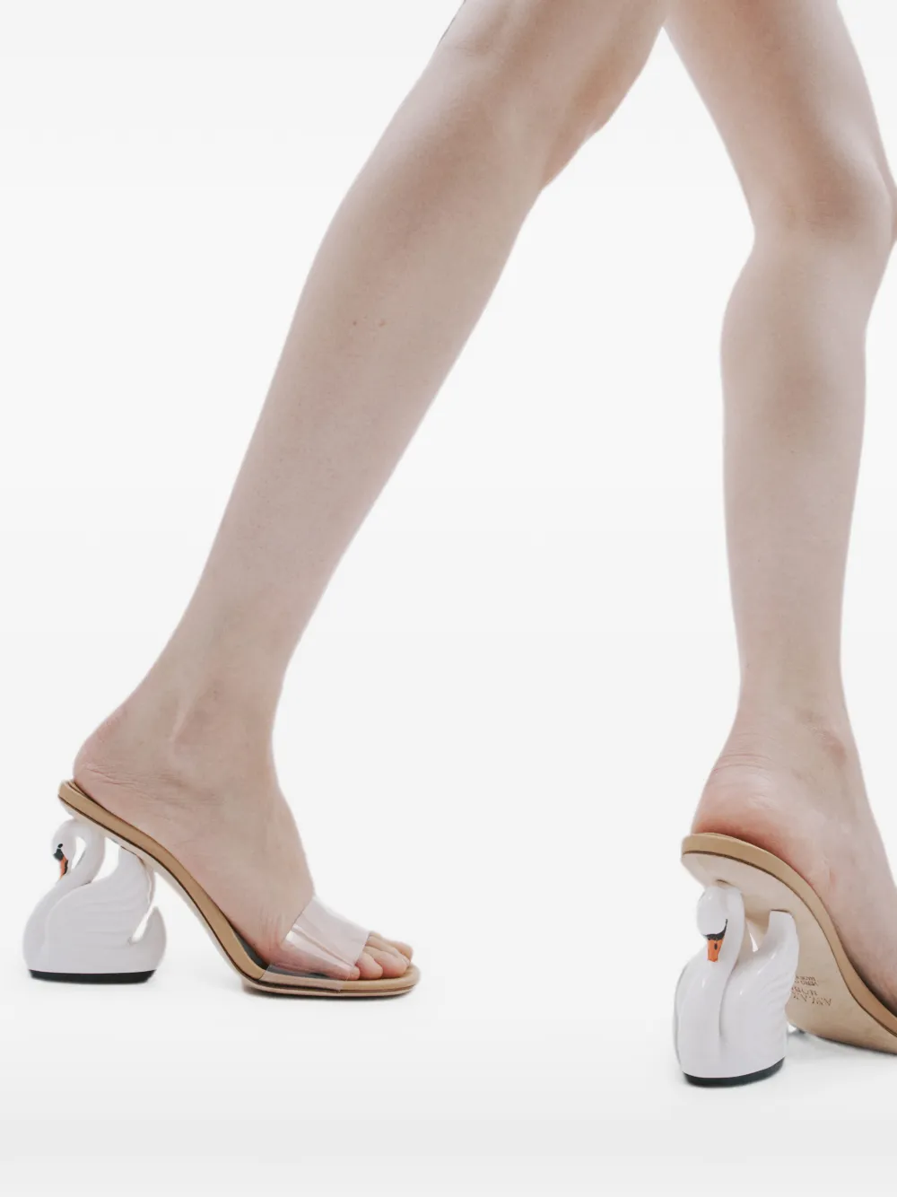 A.W.A.K.E. Mode Faye swan-heel sandals Beige