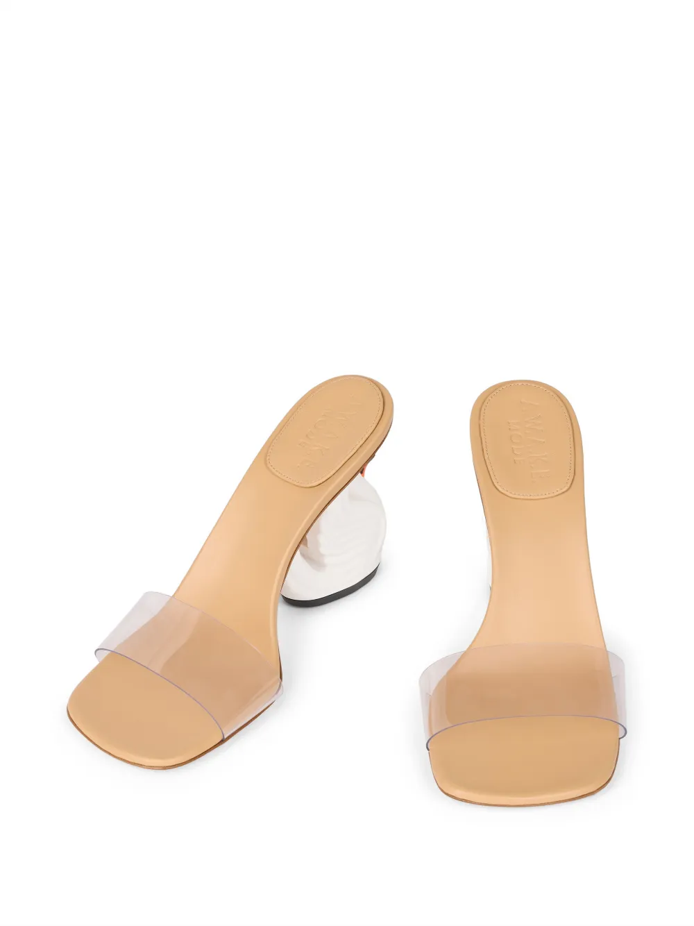 A.W.A.K.E. Mode Faye swan-heel sandals Beige
