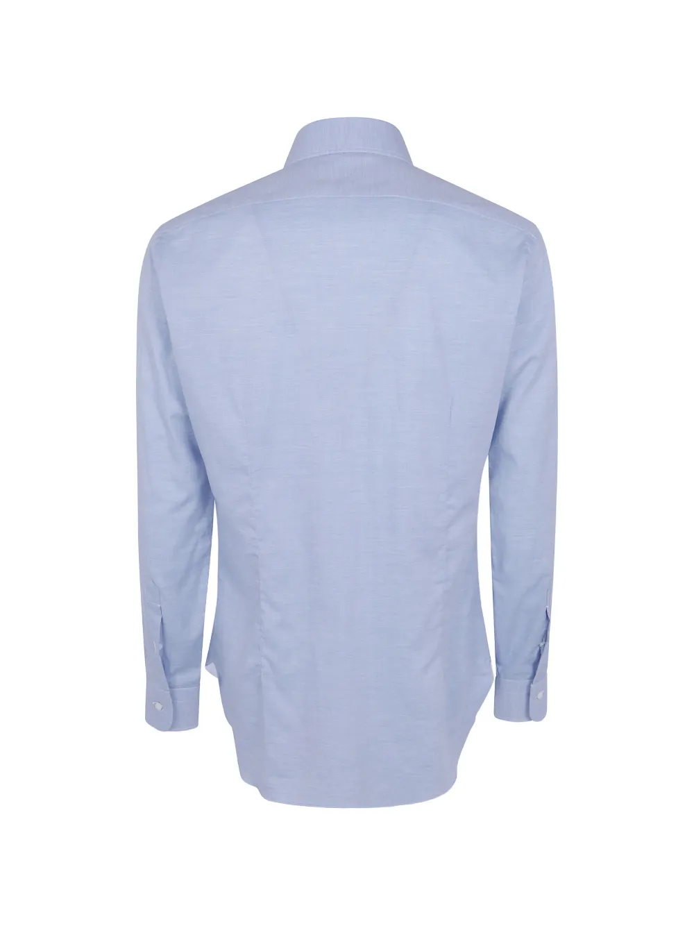 Barba herringbone-weave long-sleeve shirt Blauw