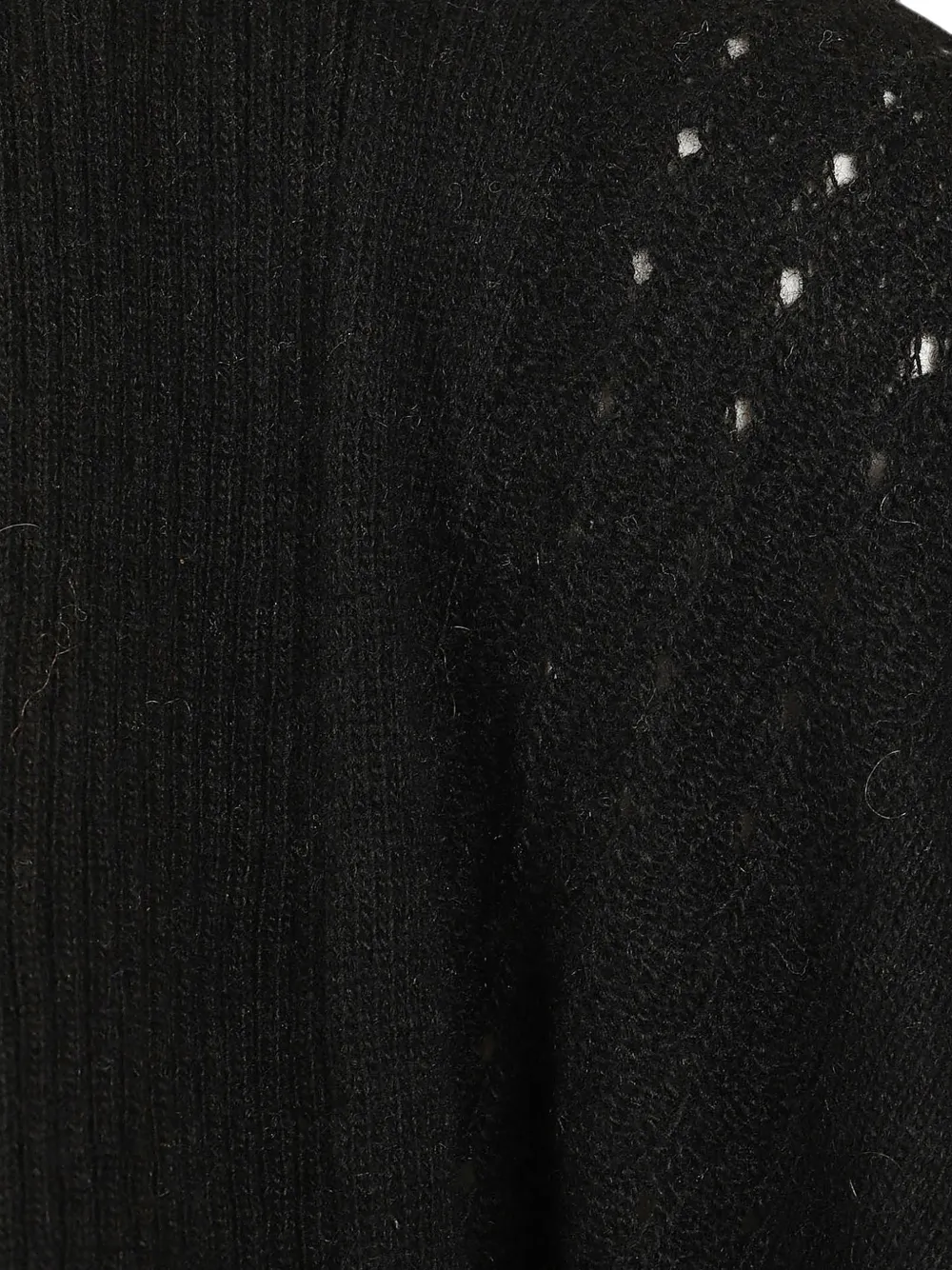 Ermanno Scervino lace-trim open-knit stole Zwart
