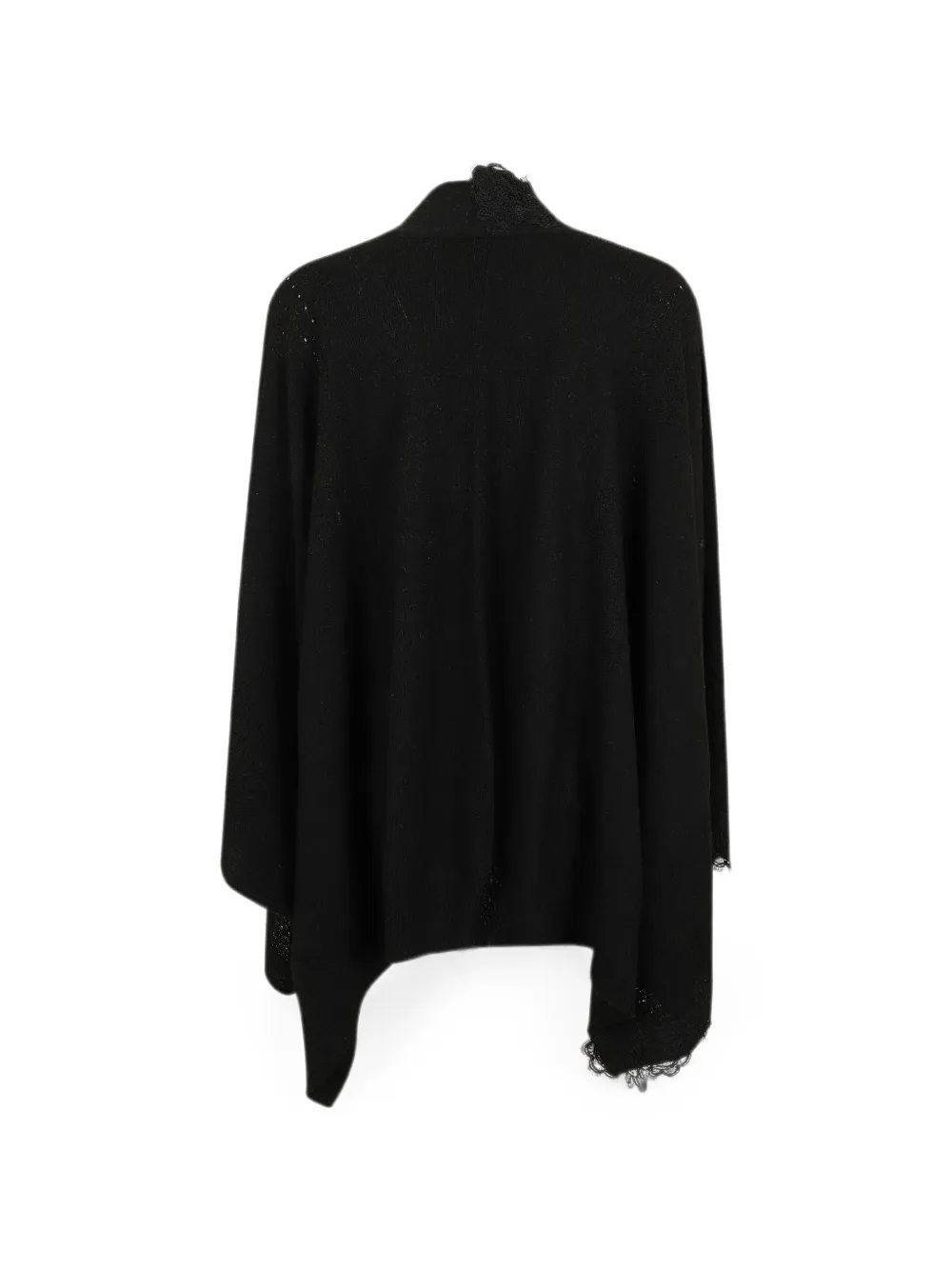 Ermanno Scervino lace-trim open-knit stole Zwart