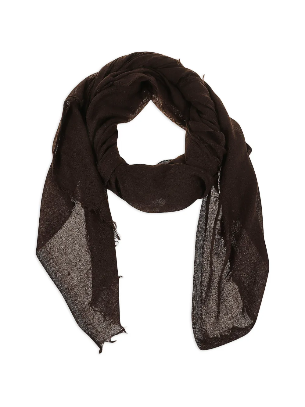 Destin Emily frayed square scarf - Marrone