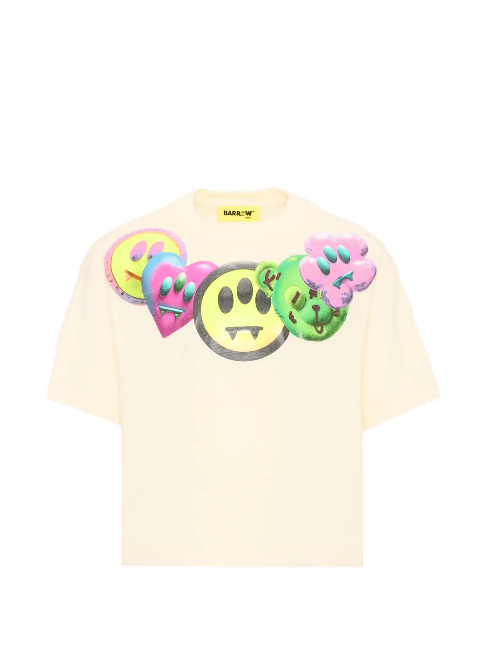 Barrow kids graphic-print logo-print T-shirt - Toni neutri