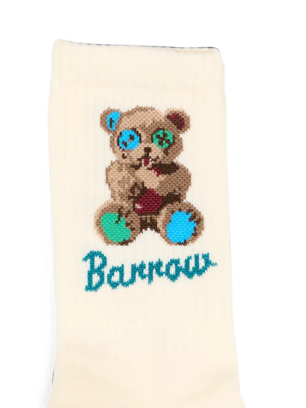 Barrow kids Gebreide sokken met teddybeer-intarsia Beige
