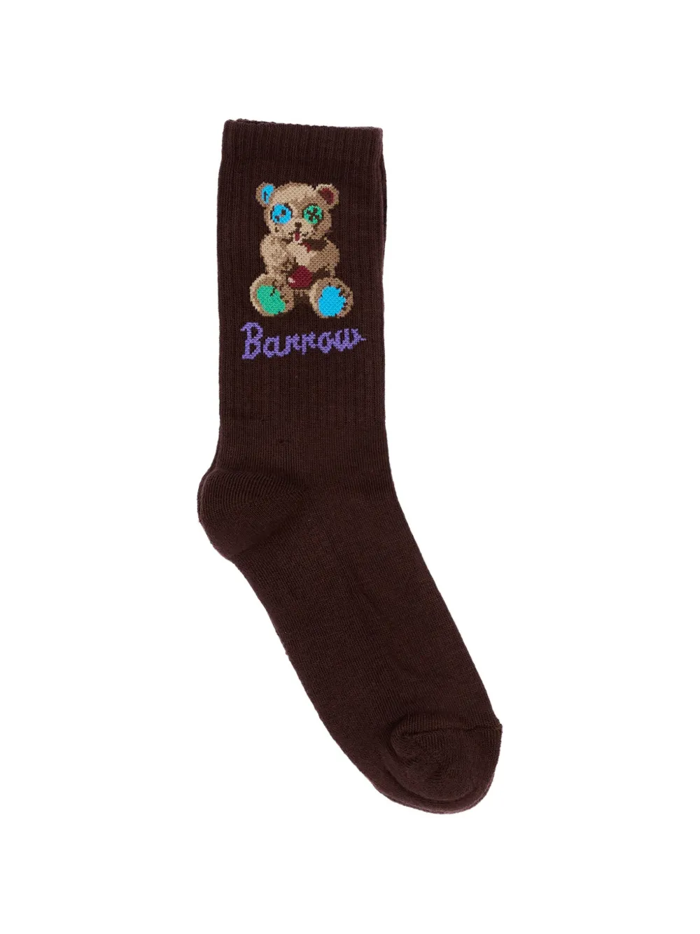 Barrow kids teddy bear-intarsia socks - Marrone