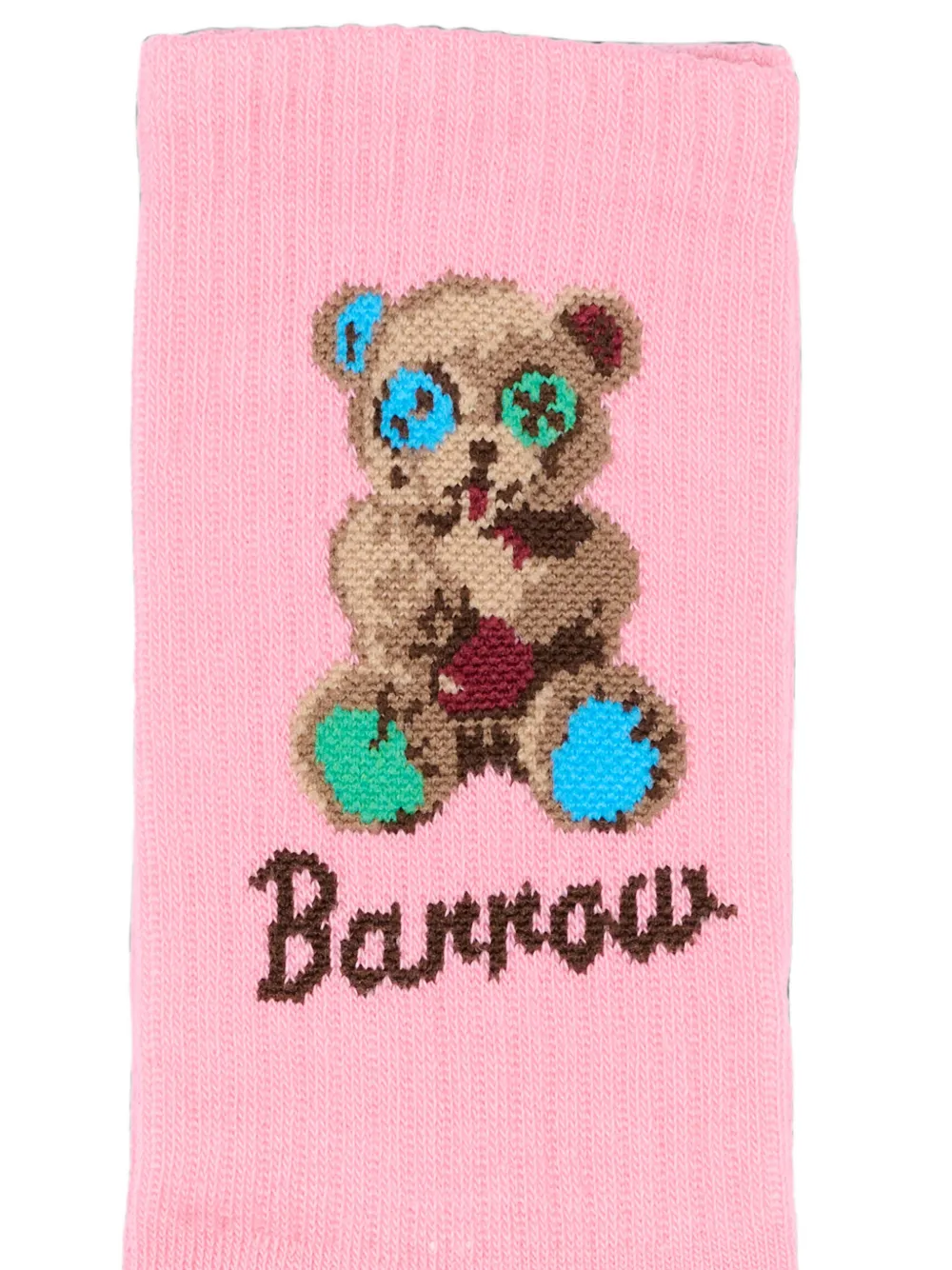 Barrow kids Sokken met teddybeer-intarsia Roze