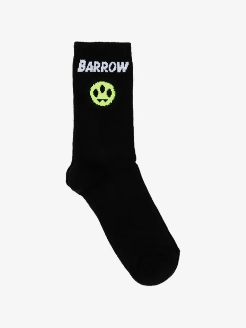 Barrow kids calcetines tejidos de canalé con logo en intarsia