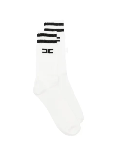 Elisabetta Franchi Kids logo-intarsia striped socks