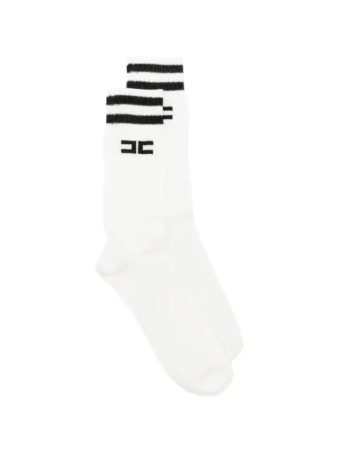 Elisabetta Franchi Kids logo-intarsia striped socks