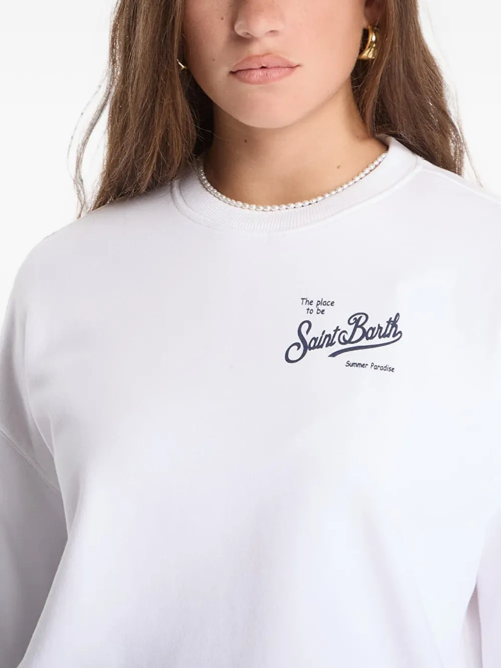 MC2 Saint Barth Stardust sweater met logoprint Wit