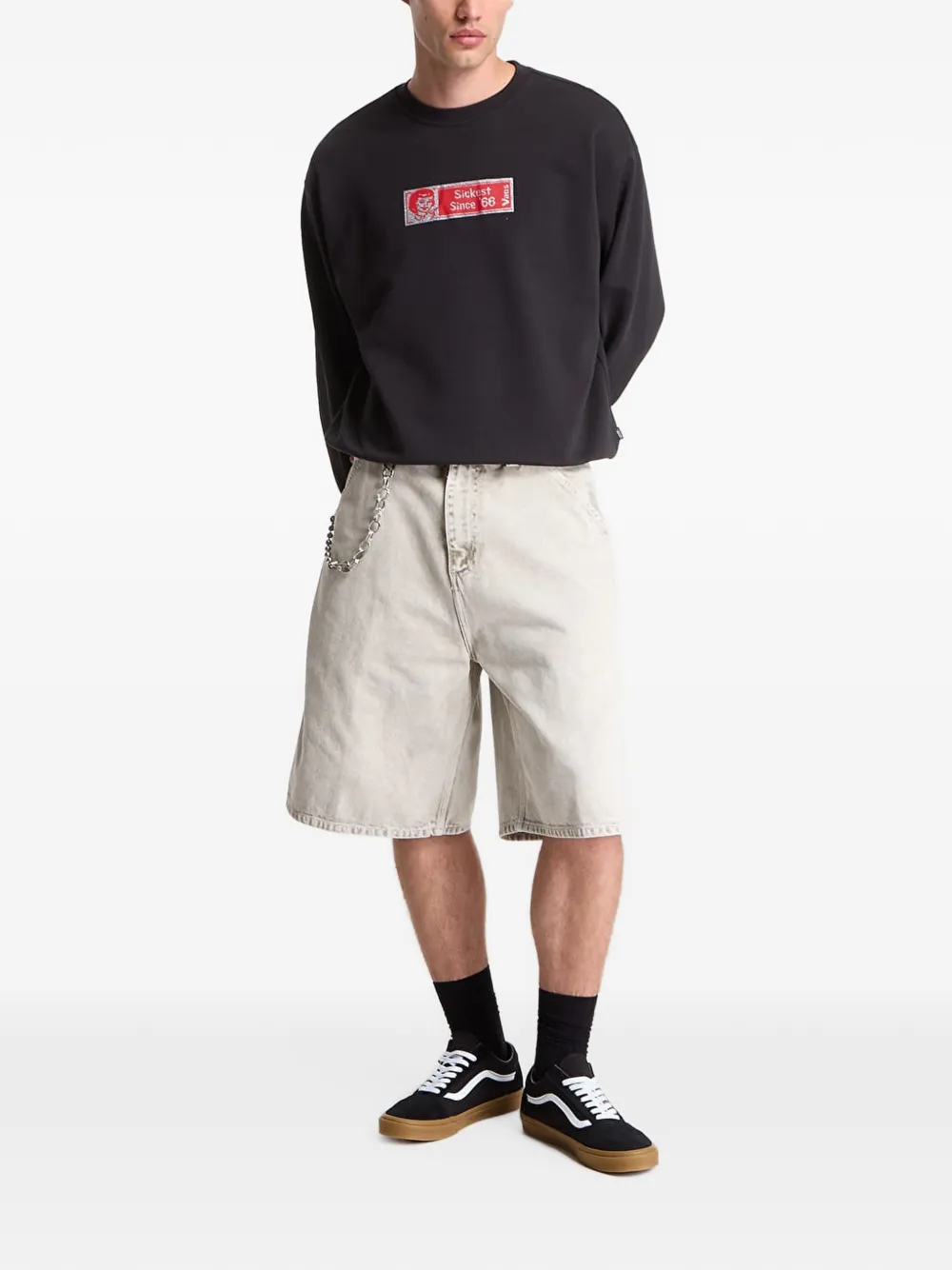Vans logo-detail sweatshirt Zwart