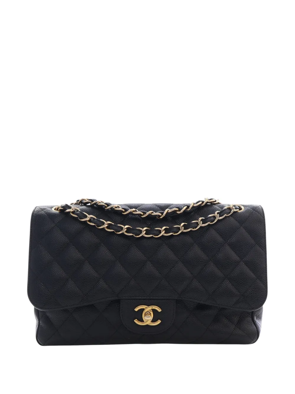 CHANEL Pre-Owned 2014 Jumbo Classic Caviar Double Flap shoulder bag - Nero
