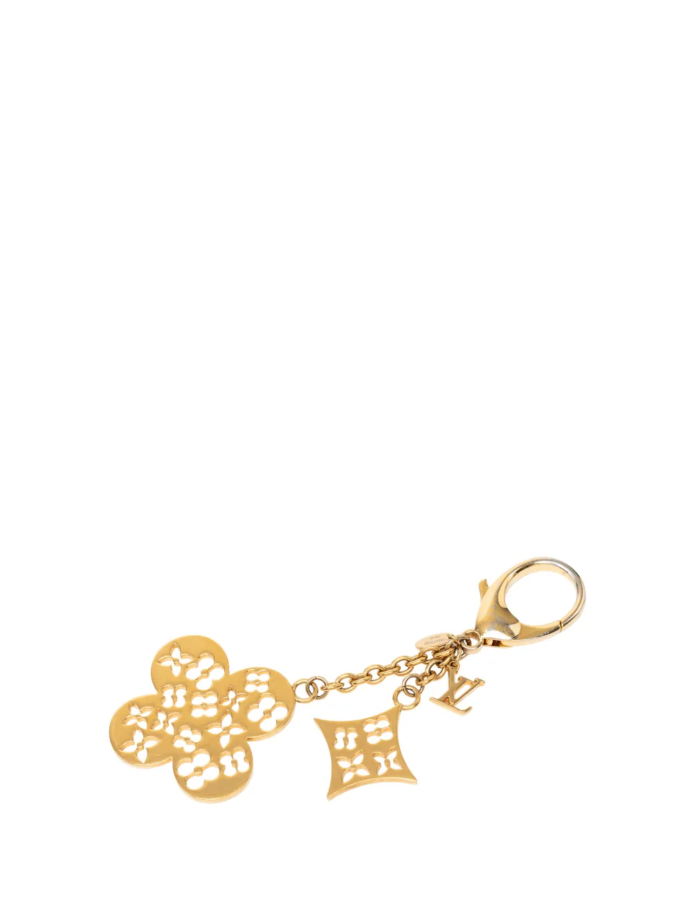 Louis Vuitton Pre-Owned 2014 Gold Plated Monogram Ivy Flower Bag Charm key holder