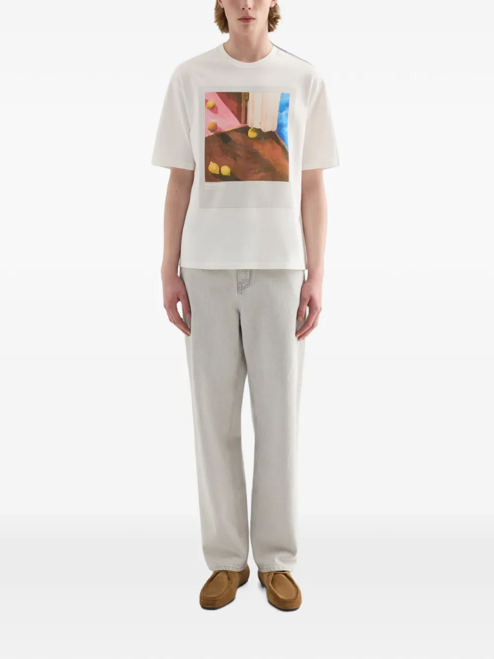Jil Sander Katoenen T-shirt met ronde hals Wit