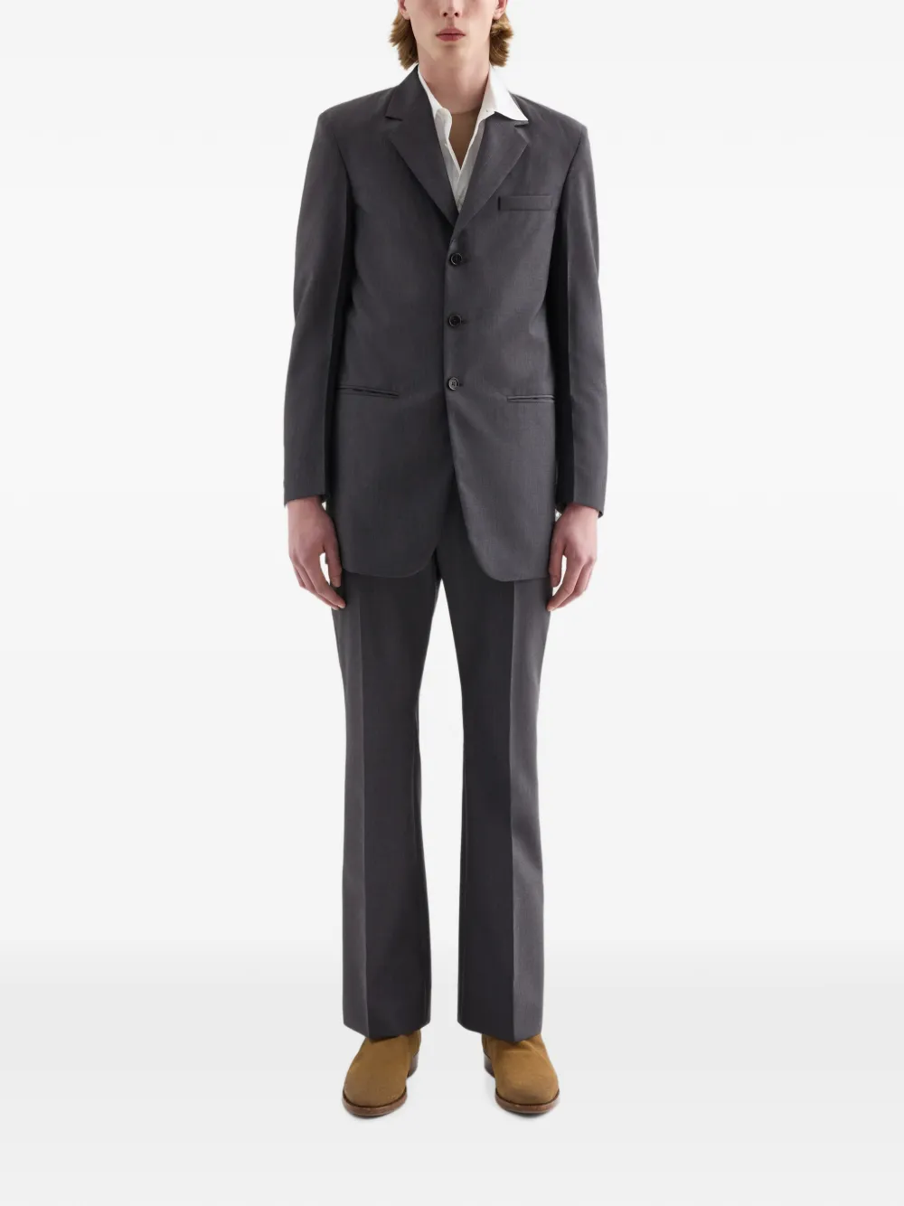 Jil Sander Fil-à-fil wollen broek Grijs