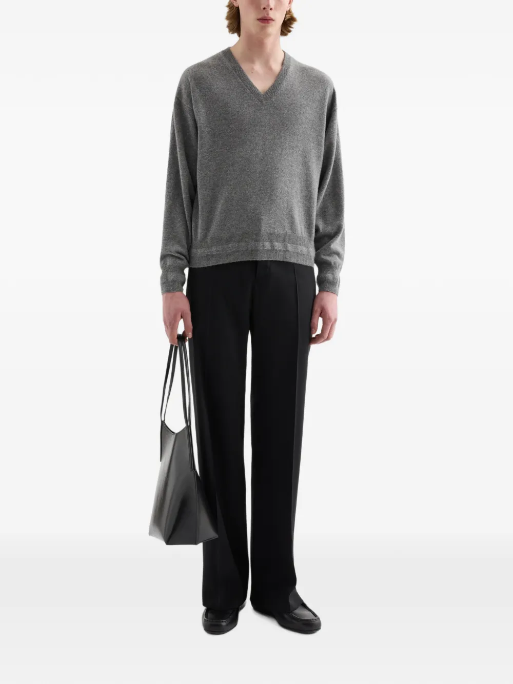 Jil Sander Kasjmier trui met V-hals Grijs