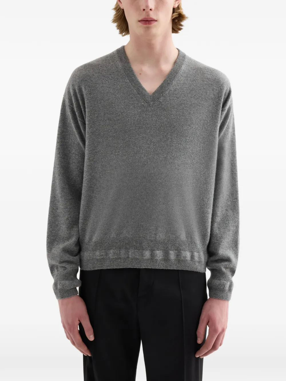 Jil Sander Kasjmier trui met V-hals Grijs