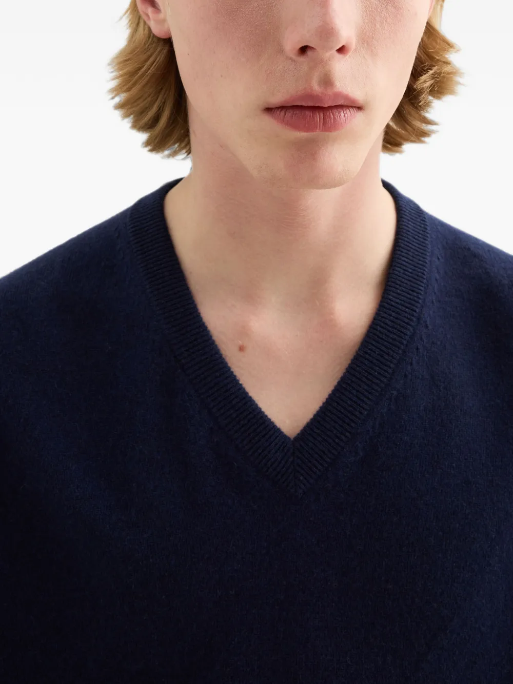 Jil Sander Kasjmier trui met V-hals Blauw