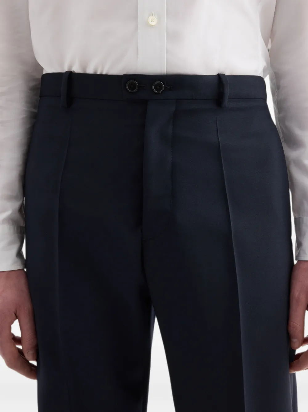 Jil Sander Wollen canvas broek Blauw