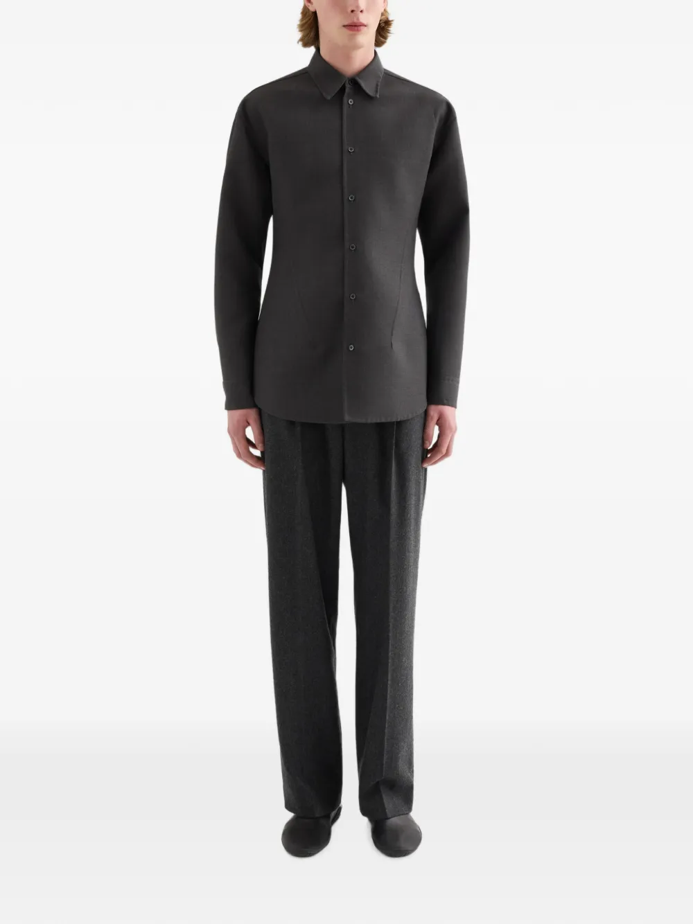 Jil Sander Lichtgewicht wollen flanellen broek Grijs