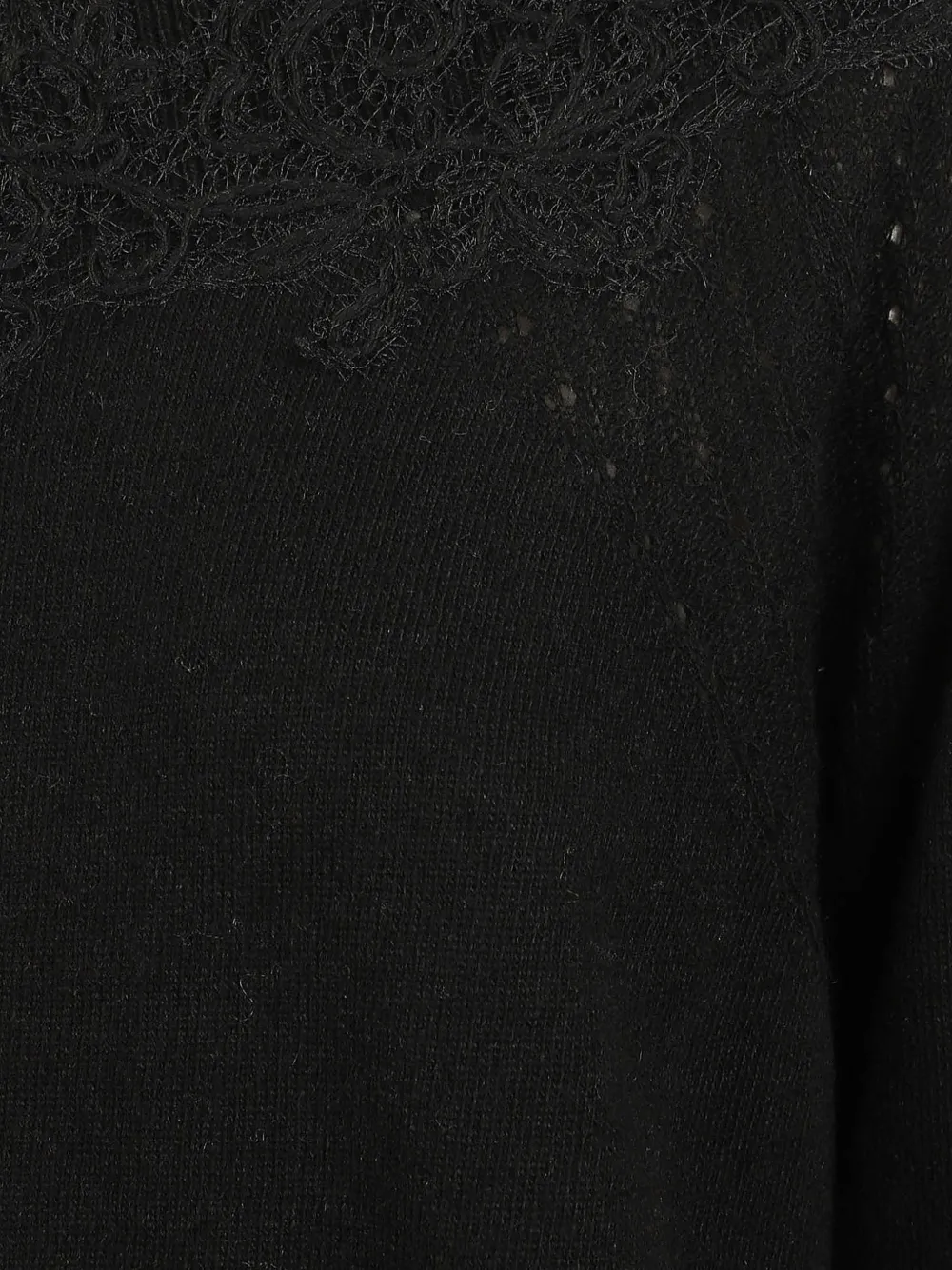 Ermanno Scervino lace-trimmed boat-neck sweater Zwart