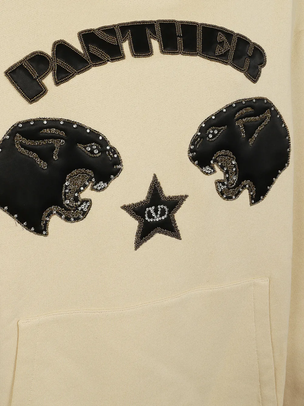 Valentino Garavani panther-patch star-patch hoodie Beige