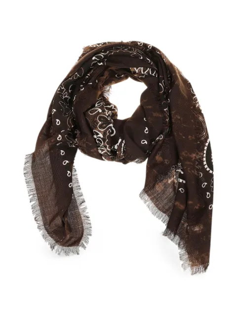 Destin paisley-print frayed-edge scarf