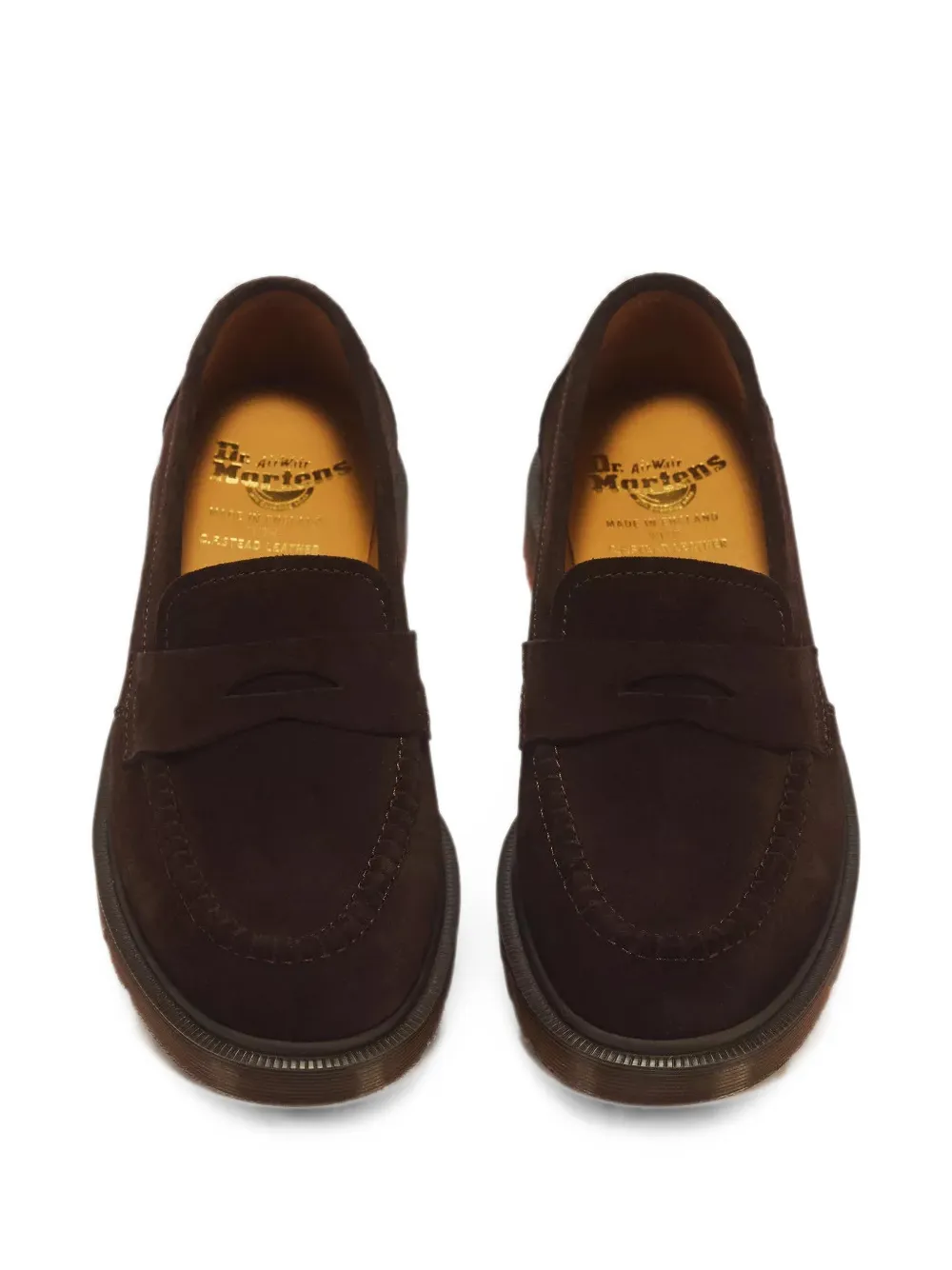 Dr Martens Delapre suede penny loafers Bruin
