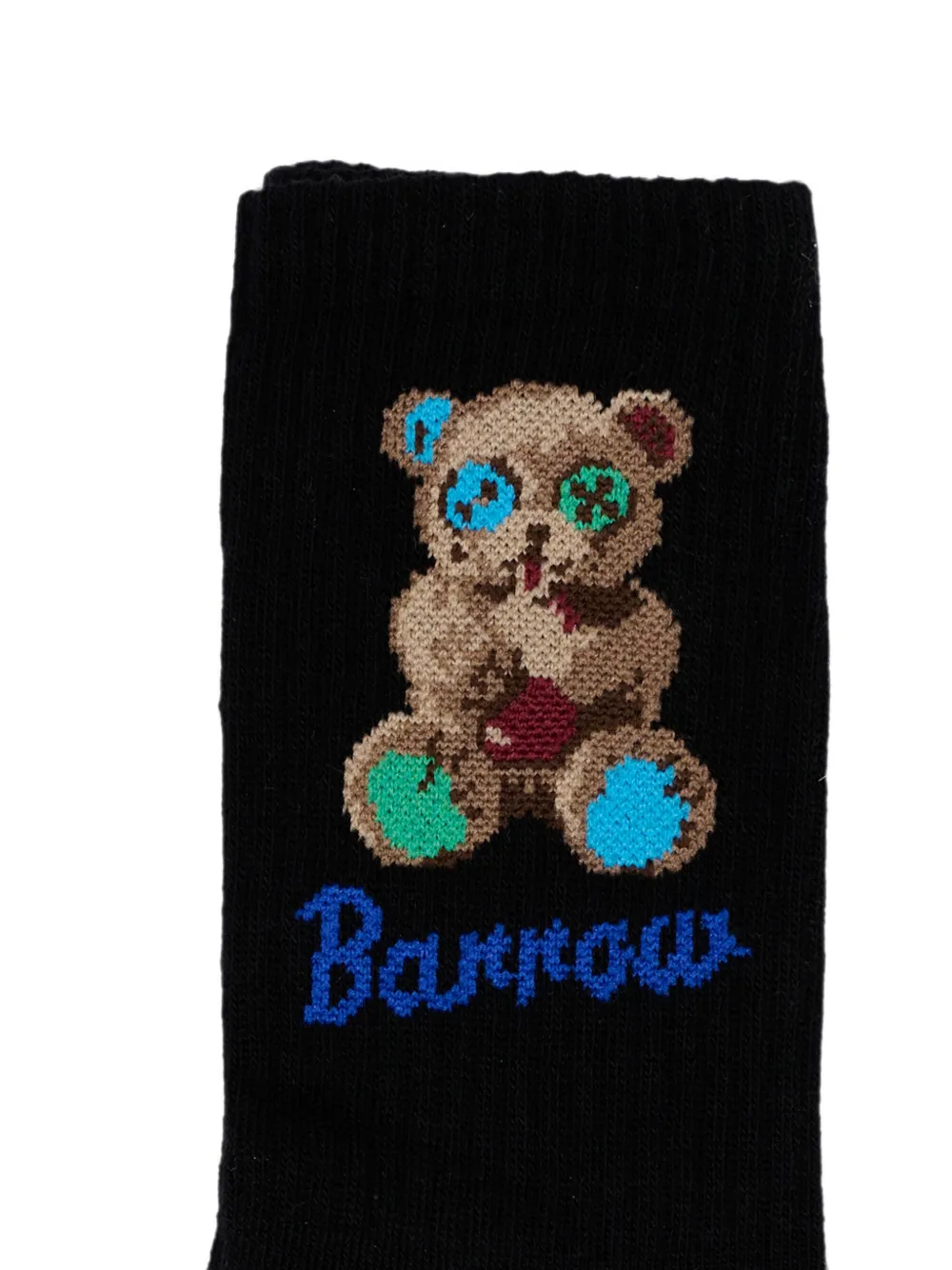 Barrow kids Ribgebreide sokken met beer-intarsia Zwart