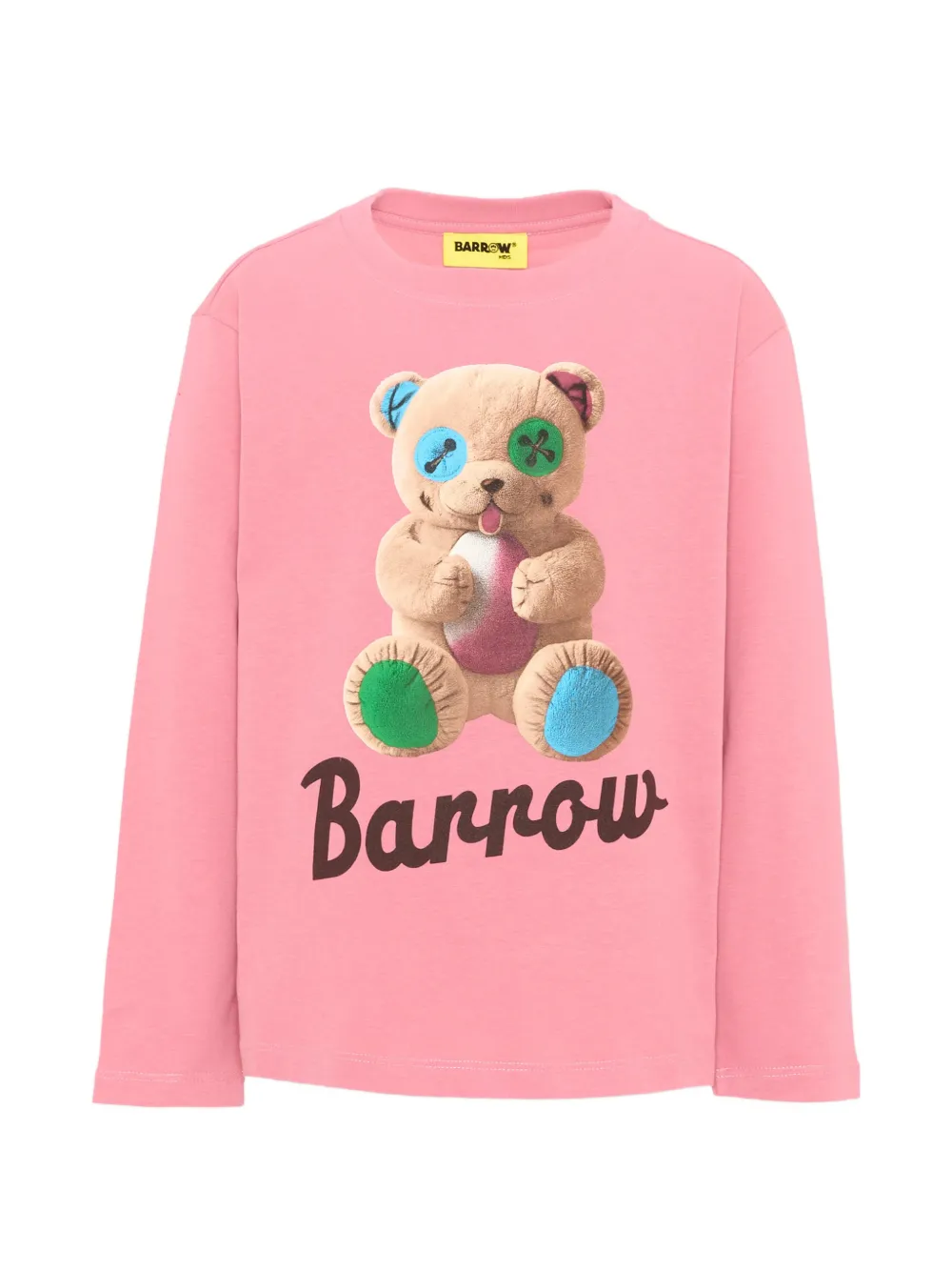 Barrow kids teddy-bear print long-sleeve T-shirt - Rosa