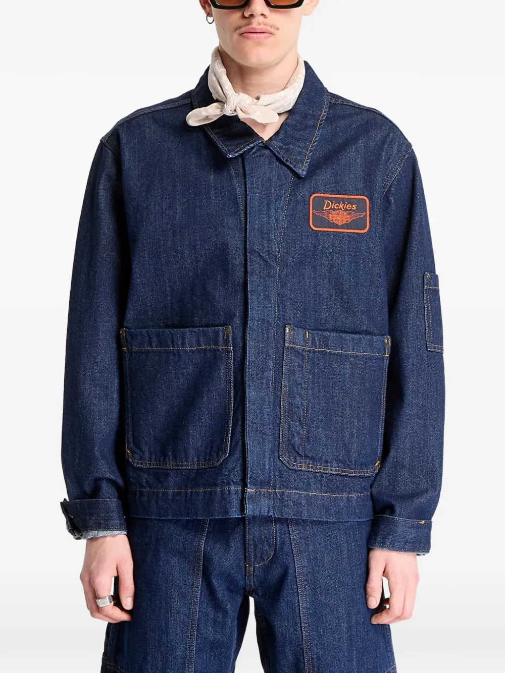 DICKIES logo-patch denim jacket - Blu