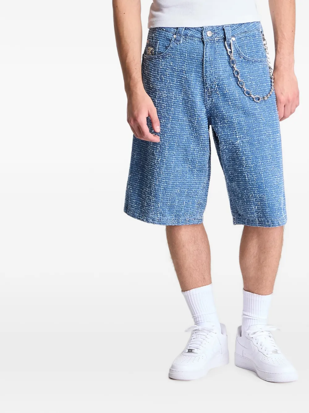 karl kani bouclé chain-link shorts
