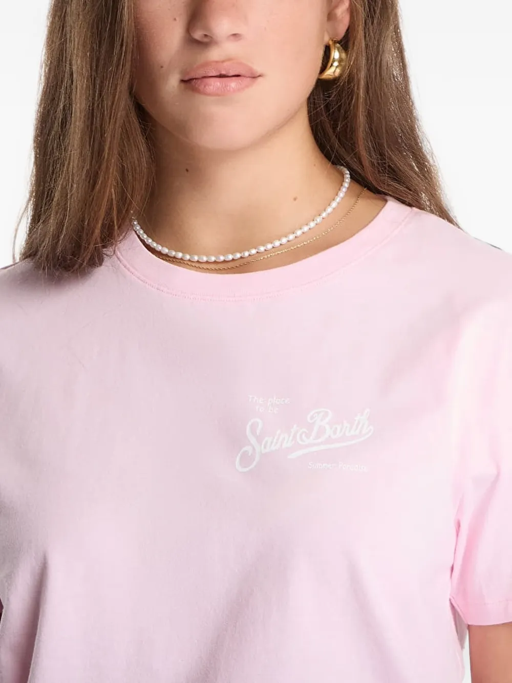 MC2 Saint Barth T-shirt met logoprint Roze