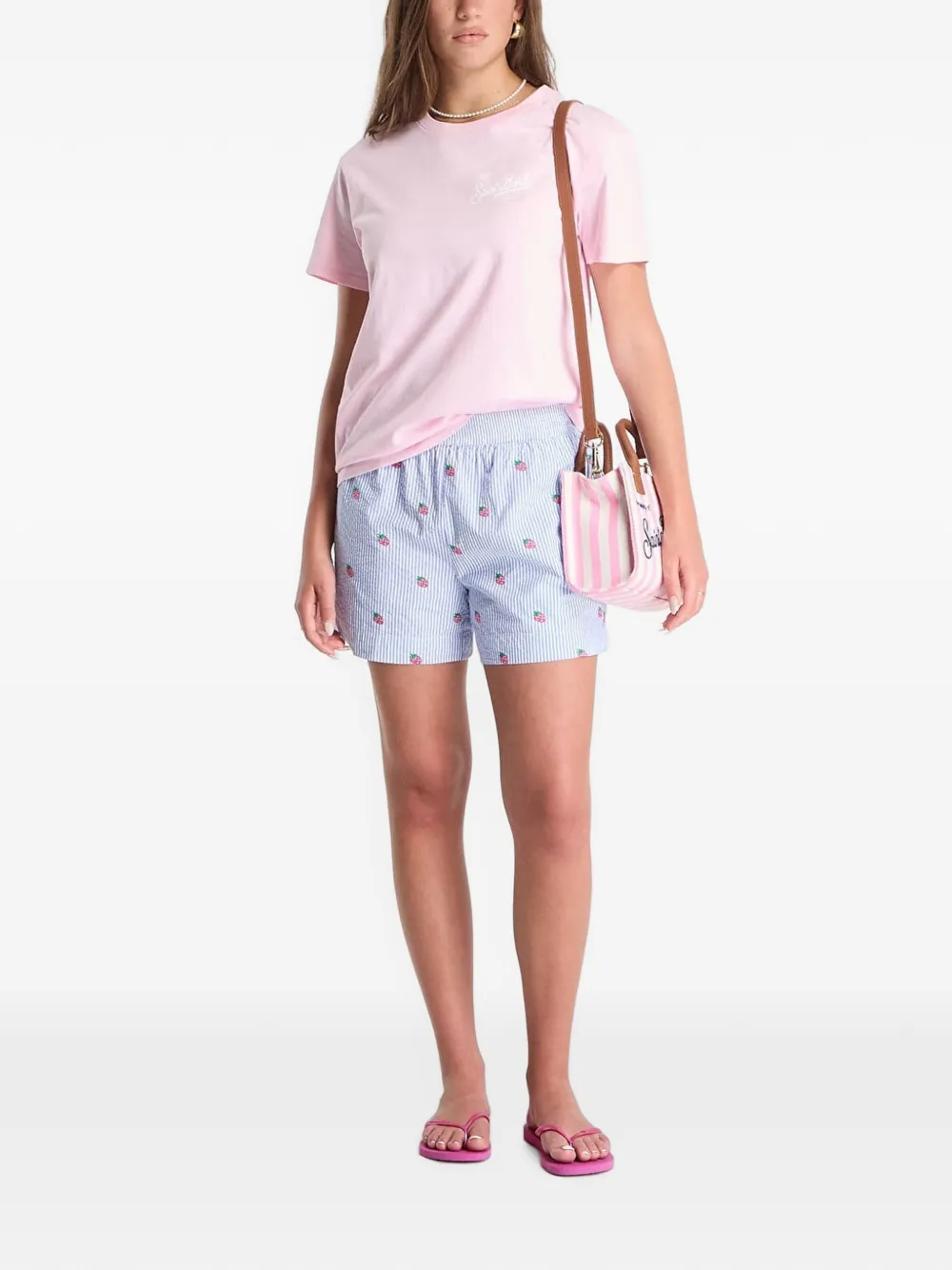MC2 Saint Barth T-shirt met logoprint Roze