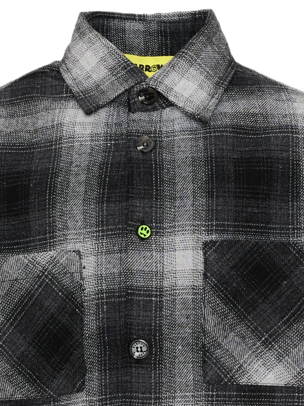 Barrow kids check-pattern logo-print shirt Zwart