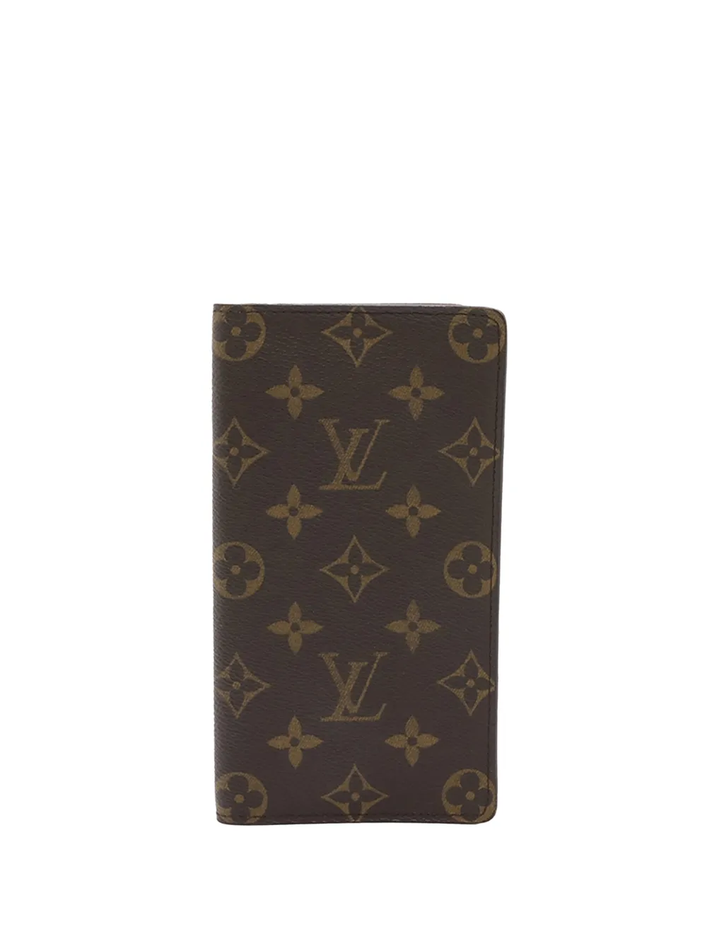 Pre-owned Louis Vuitton 2005 Monogram Porte Valeurs Checkbook Wallet Long Wallets In Brown