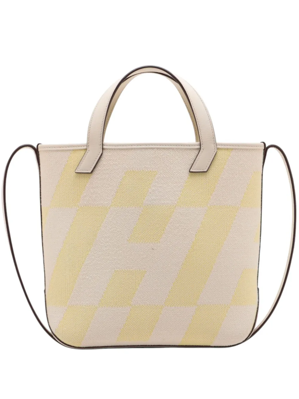 Hermès Pre-Owned 2023 Toile and Swift Cabas H en Biais 27 satchel - Weiß